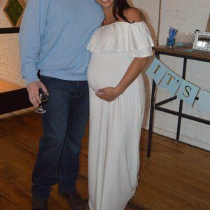 PINKBLUSH MATERNITY DRESS WHITE SIZE M